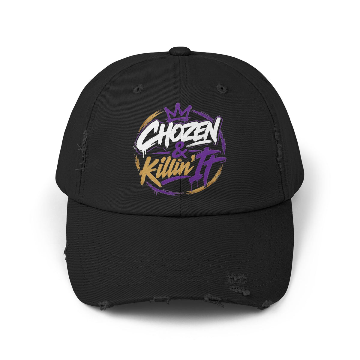Distressed Cap — Chosen & Killin' It Graffiti Dad Hat
