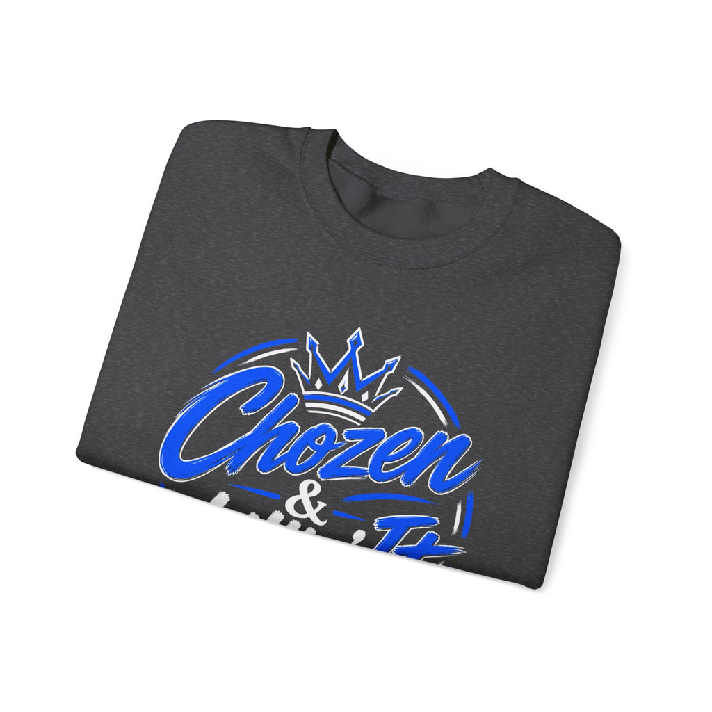 Chosen & Killin' It Crewneck Sweatshirt — Matthew 22:14 Inspirational Christian Pullover