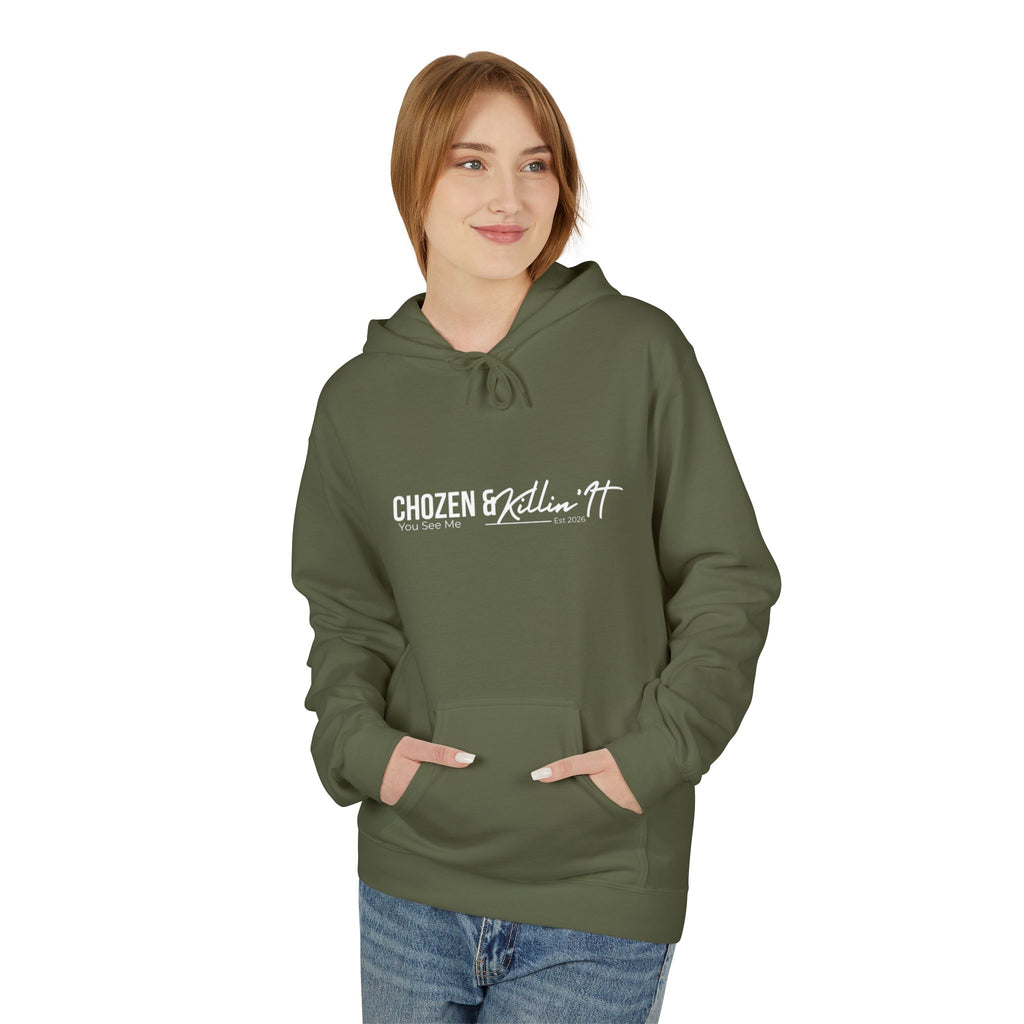 Classic White Hoodie — Midweight Fleece Pullover