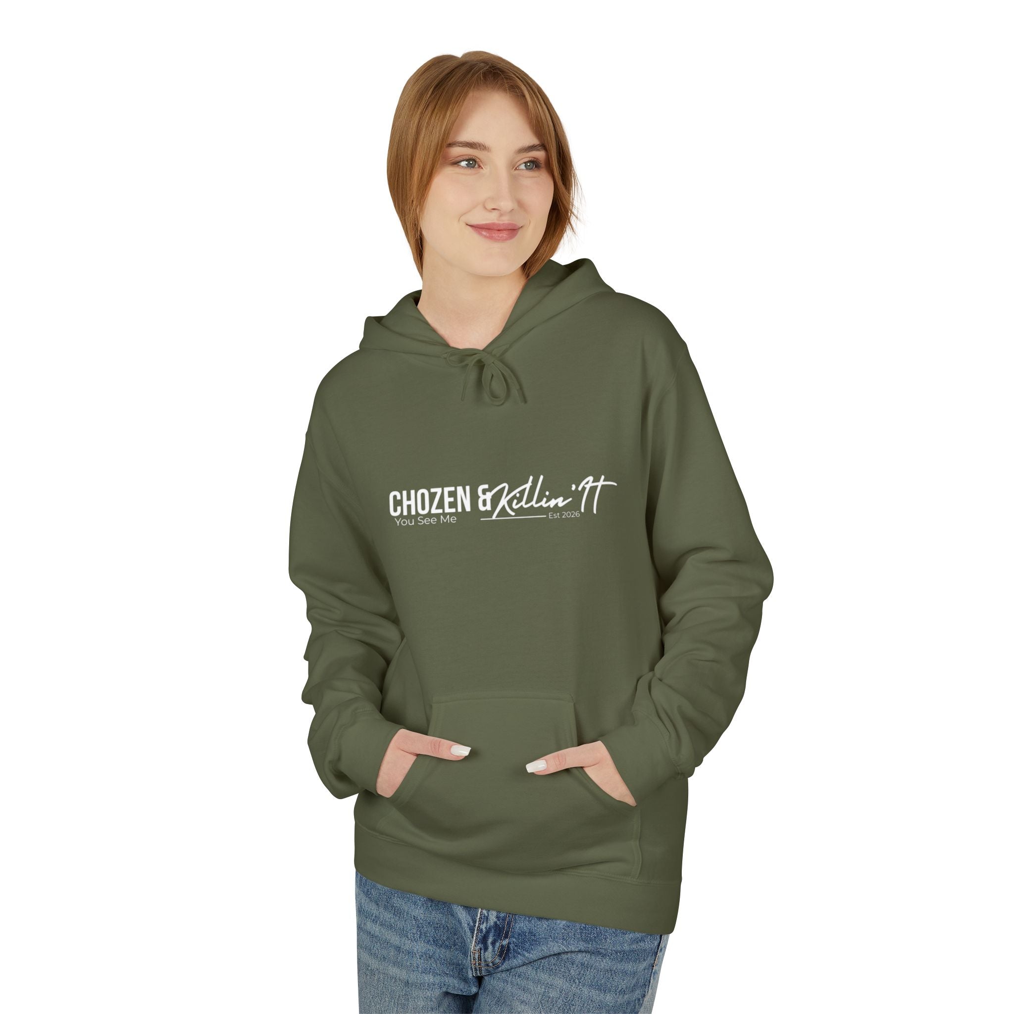 Classic White Hoodie — Midweight Fleece Pullover