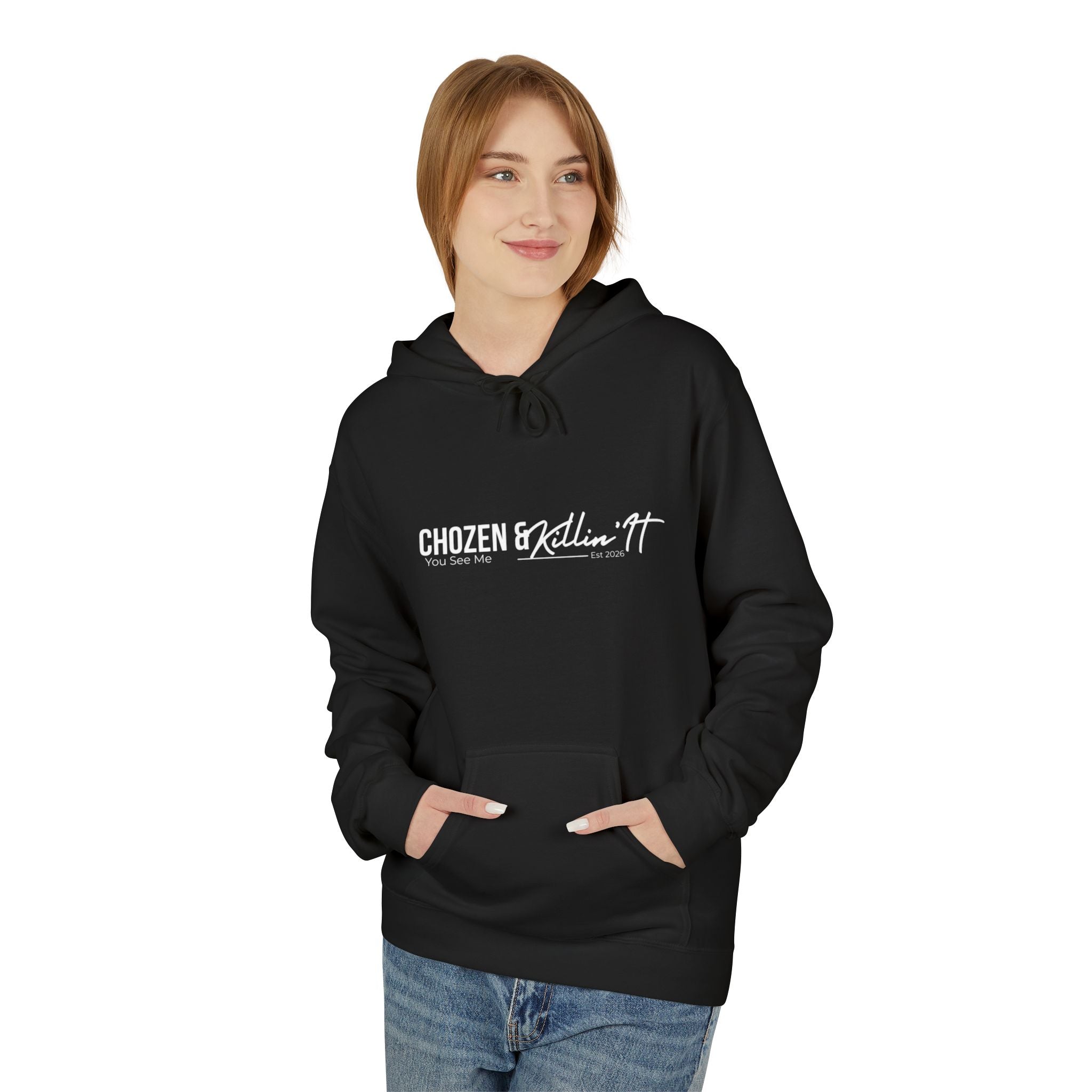 Classic White Hoodie — Midweight Fleece Pullover