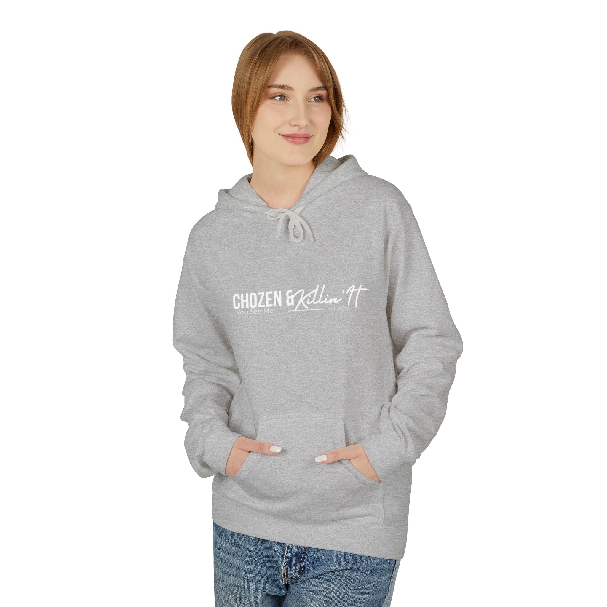 Classic White Hoodie — Midweight Fleece Pullover